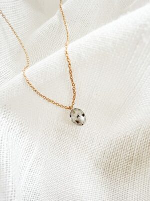 gftd. jewelry ovale herinneringssteen ketting, as juweel, gedenksieraad, as ketting